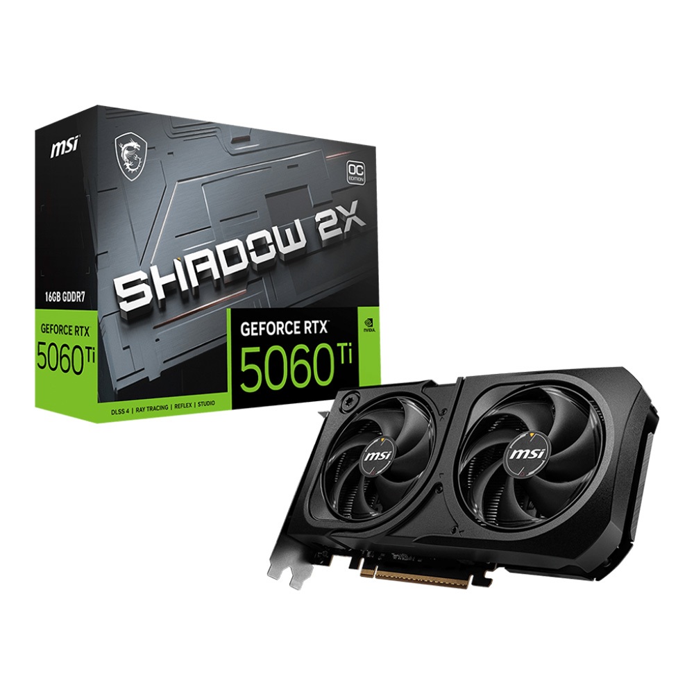 VGA (การ์ดแสดงผล) MSI GEFORCE RTX 5060 TI 16G SHADOW 2X OC PLUS - 16GB GDDR7