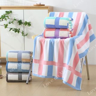 ผ้าขนหนูอาบน้ำ ผ้าขนหนูผ้าฝ้าย 100% ลายทาง【 ขนาด 70x140 cm. …