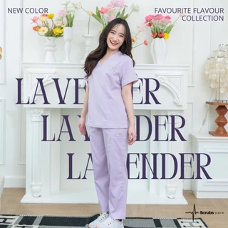 (ปักชื่อ ส่งทันที) ชุดสครับขาตรง Scrubs STAT รุ่น Favourite Flavour Collection สี Lavender