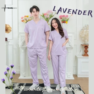 (ปักชื่อ ส่งทันที) ชุดสครับขาตรง Scrubs STAT รุ่น Favourite Flavour Collection สี Lavender