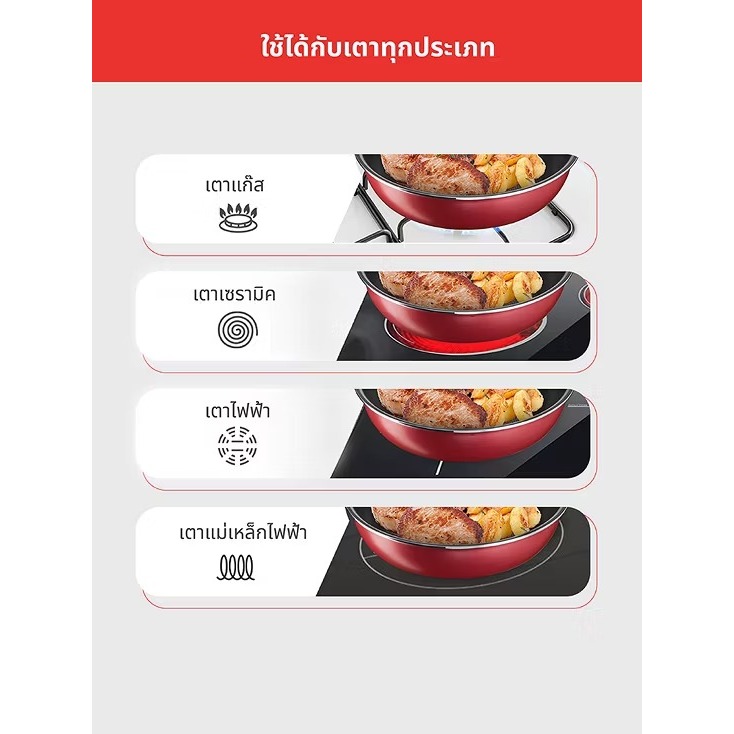 TEFAL  กระทะทรงแบน DELIGHT  สีเบจ  นำเข้าจากประเทศฝรั่งเศส ขนาด 24 ซม. รุ่น G2930402 - รูปที่ 3