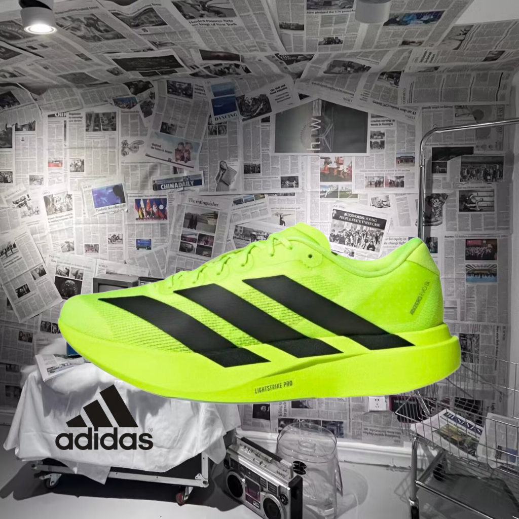 （ของแท้ 100 %）💛 adidas Adizero Adios Pro 4 Evo SL 3 รองเท้าผ้าใบ JR3416 สีเขียว/ดำ