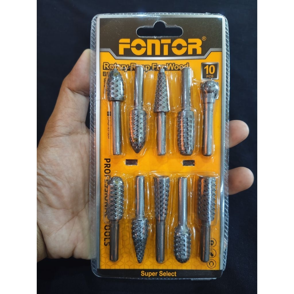 FONTORชุดดอกเจียรไม้10 ชิ้นอย่างดี ของแท้ส่งไวทุกวัน!!