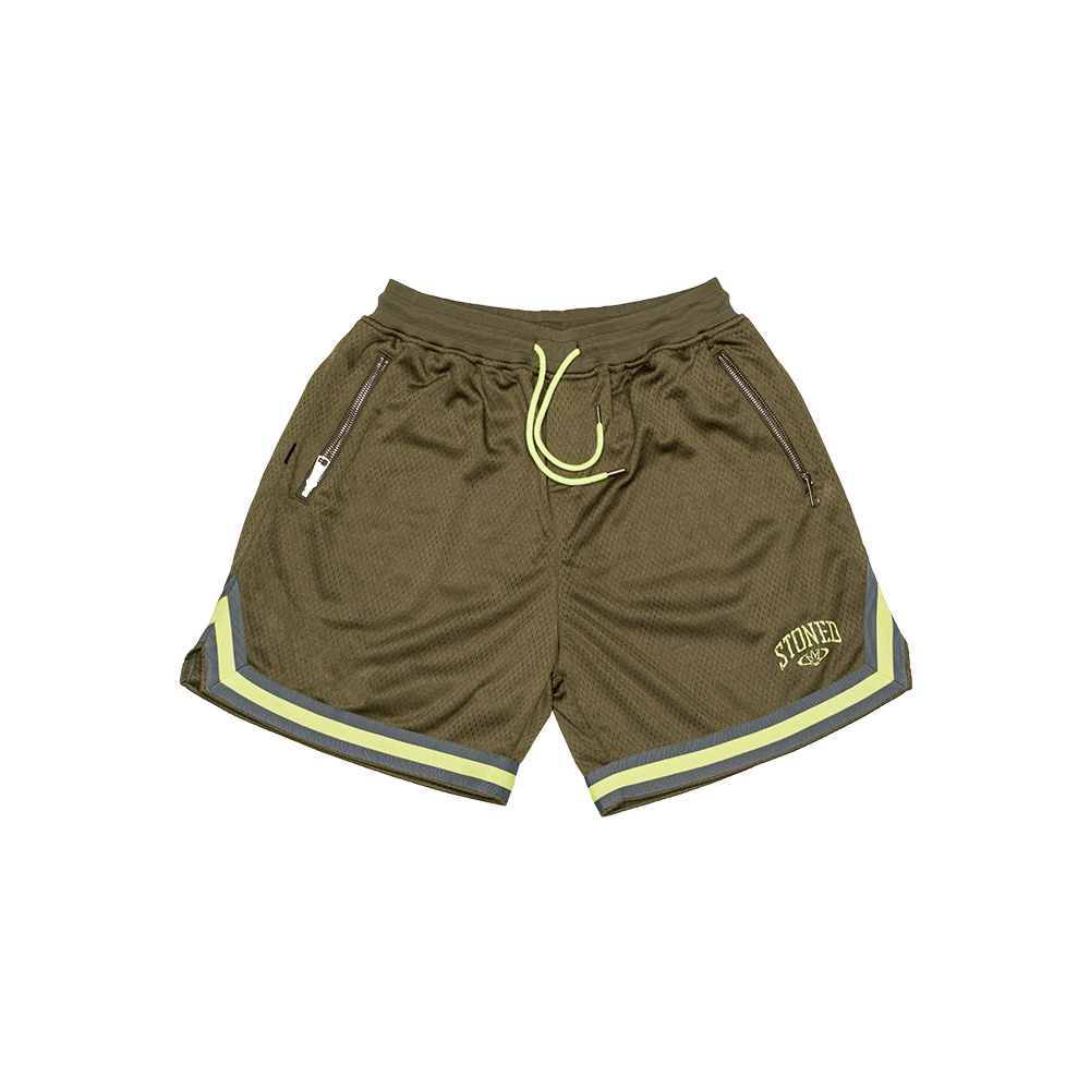 Stoned Universe : Basketball Shorts Green