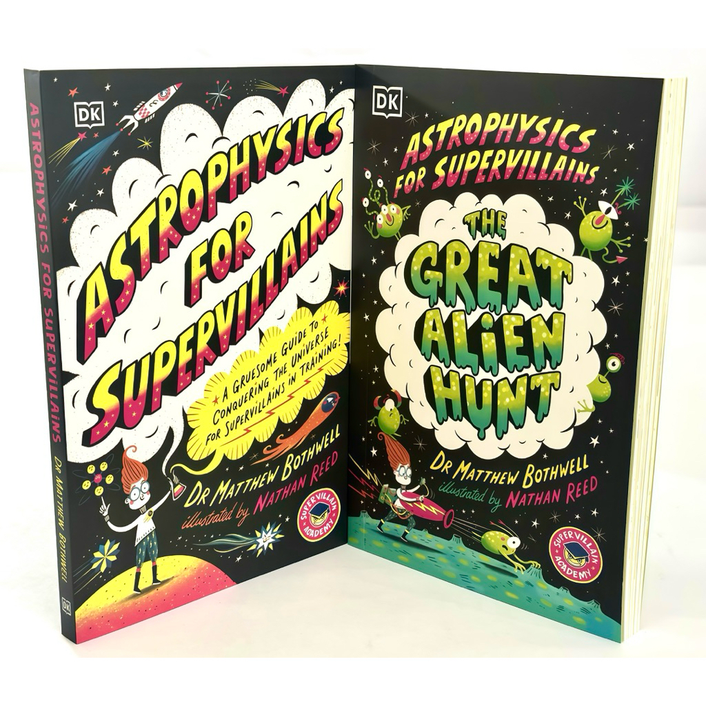 🚀 DK Super Science Adventures: Astrophysics for Supervillains + The Great Alien Hunt, 2 Books Set,Paperback