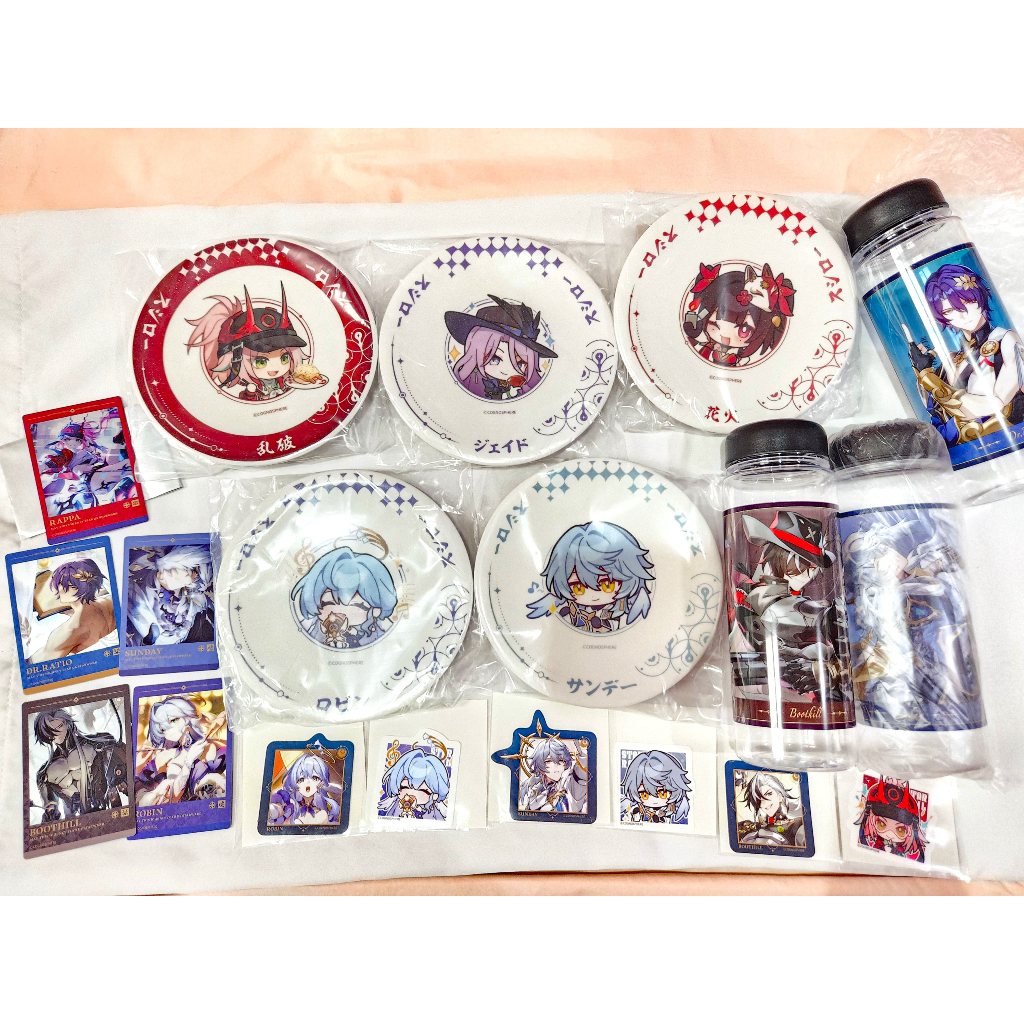 honkai star rail x Sushiro จาน ขวดน้ำ การ์ด Sunday Robin Aventurine Boothill Rappa Jade Sparkle ซูชิ