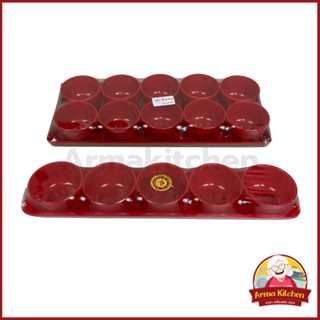 ชุดถ้วยน้ำชามังกร ชุดชาไหว้เจ้า ชุดน้ำชา 5/10ถ้วย สีแดงลายมั…