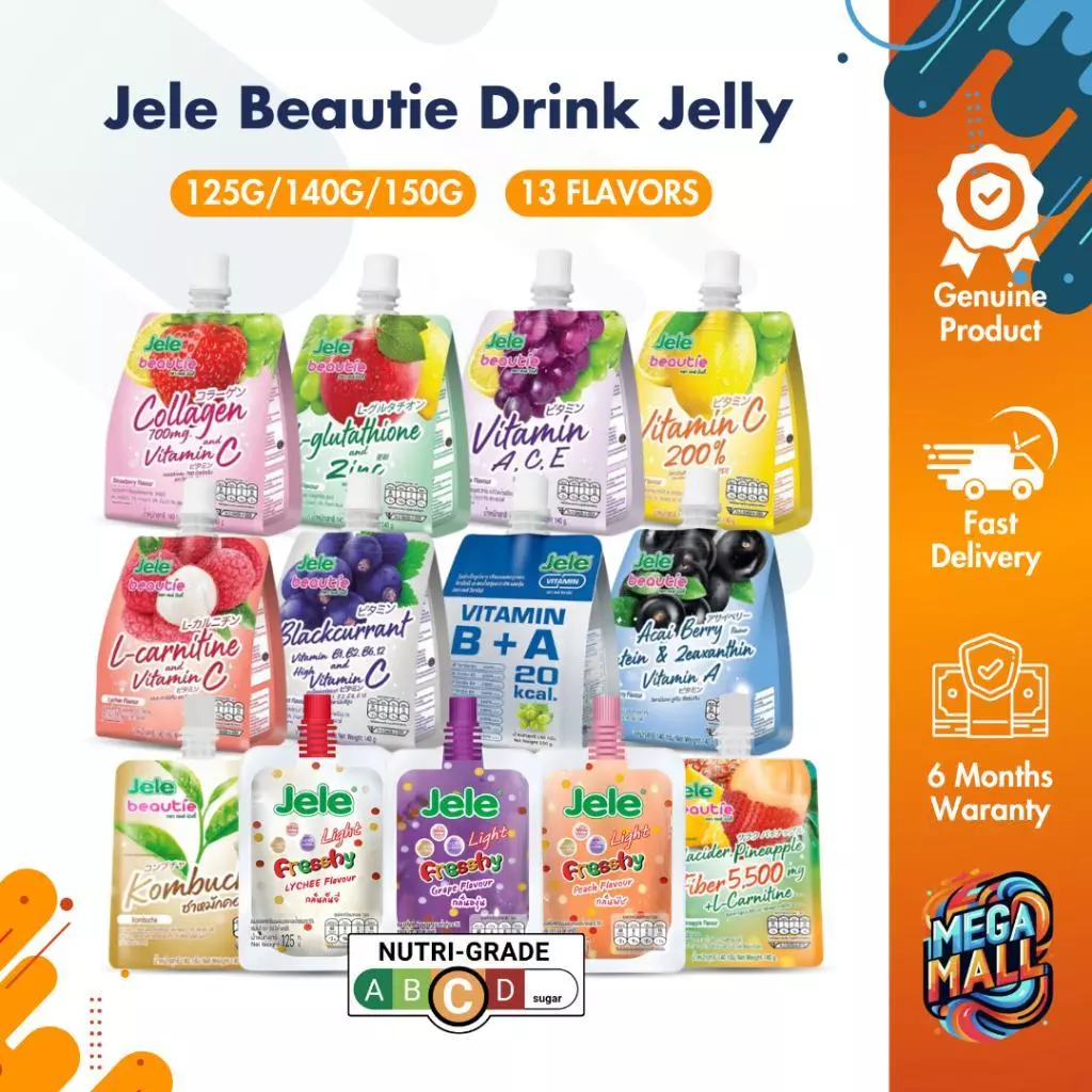 [แพ็ค 3] Jele เจเล่บิวตี้ ขนาด 140 กรัม (เลือกรสได้)