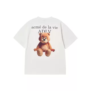 ADLV [acme de la vie] เสื้อยืด Oversize รุ่น Ac Bear Basic Logo Short Sleeve T-Shirt Cream (50163SBBSSU_F5CMXX)
