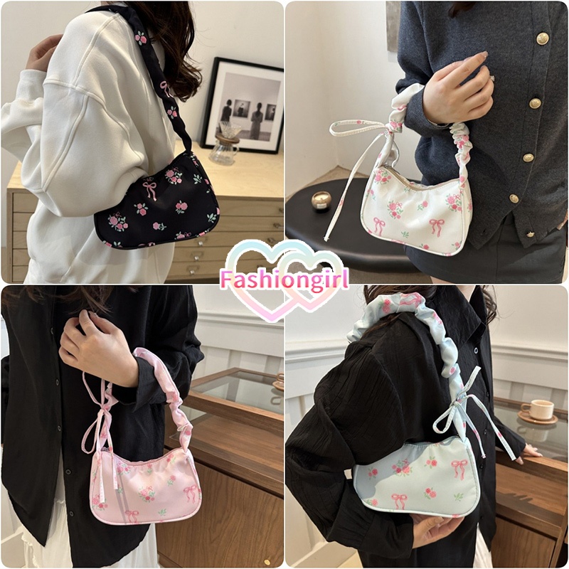Fashion girl💮💮ดอกไม้ กระเป๋าถือ กระเป๋าถือสวยๆ สไตล์เกาหลี ลายโบว์  มีให้เลือก 4 สี สไตล์แฟชั่น หวานและน่ารัก