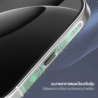 ELELAB ตาข่ายโลหะกันฝุ่นลำโพง ฟิล์มบางเฉียบ ป้องกันรอยขีดข่วน กันน้ำ สำหรับ iPhone 12 Pro Max-17 *ไม่สามารถใช้กับ 17 Pro
