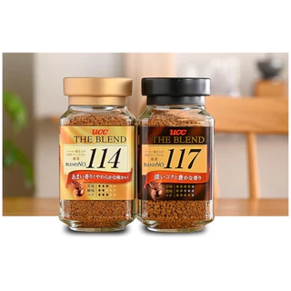 UCC The Blend instant coffee Blend NO.117และ NO.114กาแฟดำสำเร็จรูปกลิ่นหอมรสชาติเข้มข้นและนุ่มนวลขนาด90กรัม