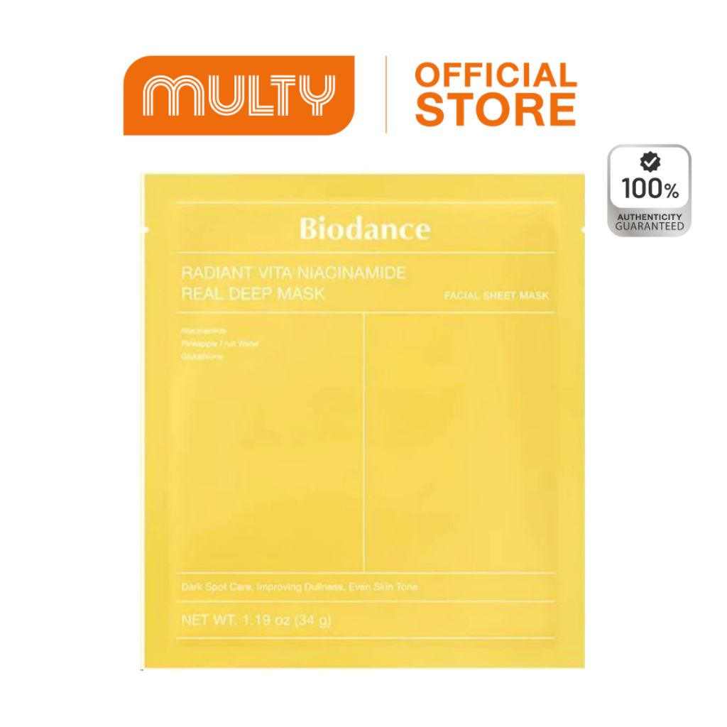 BIODANCE Radiant Vita Niacinamide Real Deep Mask 34 ML. (1แผ่น/ชิ้น)