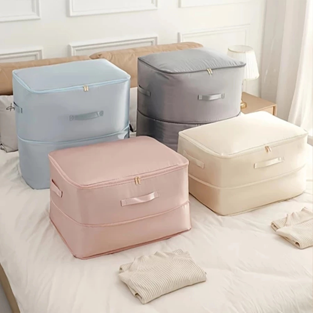 ถุงเก็บผ้านวม กระเป๋าจัดระเบียบ กระเป๋าเก็บของ ความจุขนาดใหญ่ กันน้ำและกันฝุ่น มีซิปรูดปิด หลากสีและขนาด - รูปที่ 4