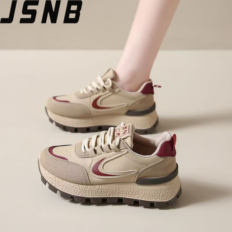 รองเท้าสนีกเกอร์พื้นหนa สวมใส่สบาย ไซส์ 36-41 - ดีไซน์เรียบง่าย ใส่ได้ทุกวัน สไตล์เกาหลี