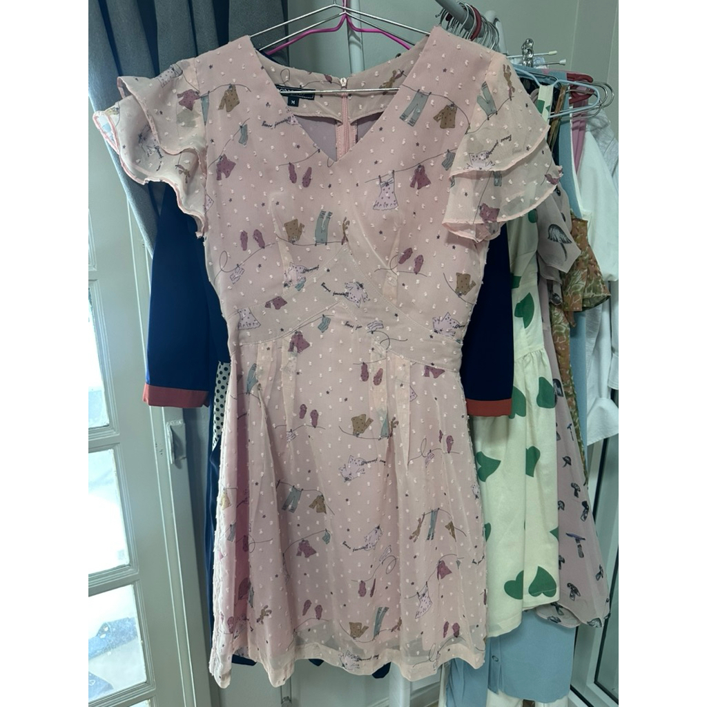 used ส่งต่อ dress origano size m สีชมพู
