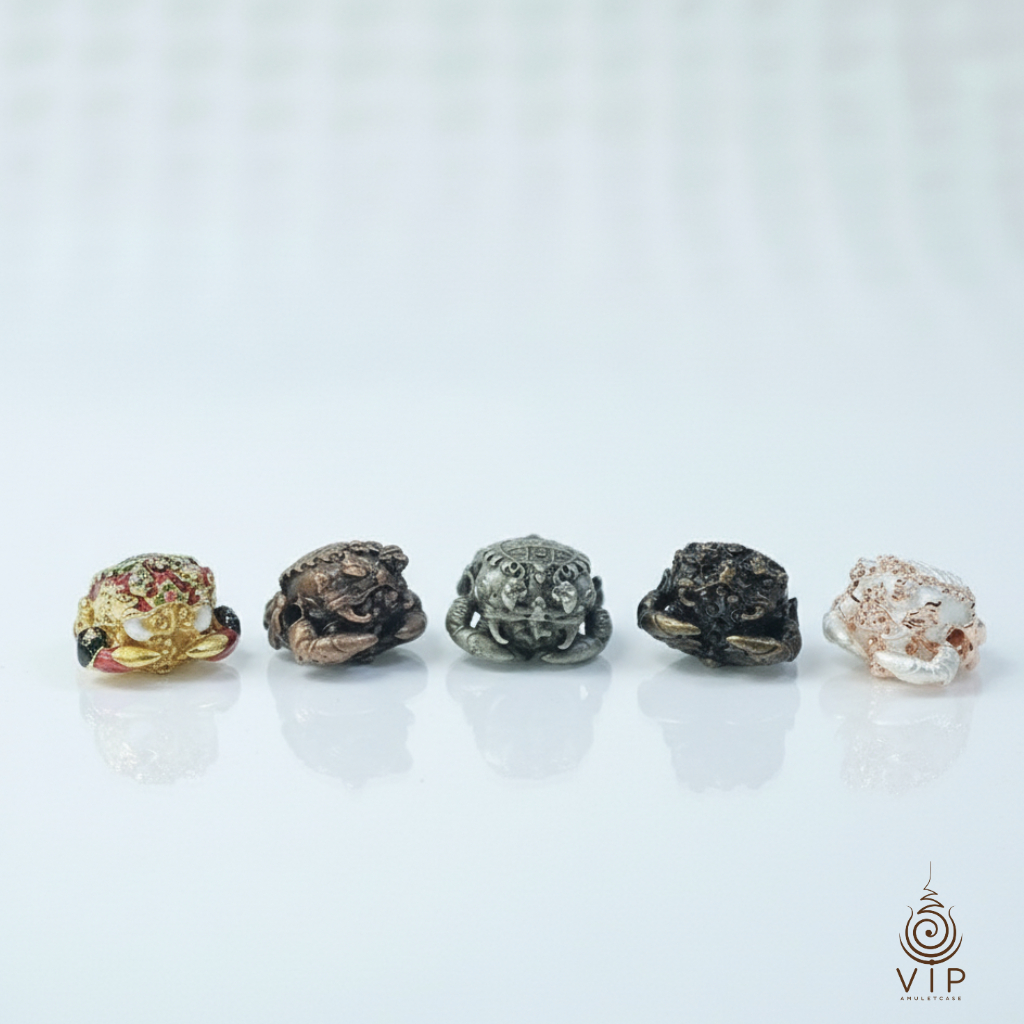 (แท้ล้าน% ส่งไว) ลูกอมพญาปูหนีบทรัพย์ รุ่นปูเศรษฐีดีข้ามชาติ | Crab Wealth Amulet | 招财螃蟹佛牌(กรอบชุบหนา2เท่า)