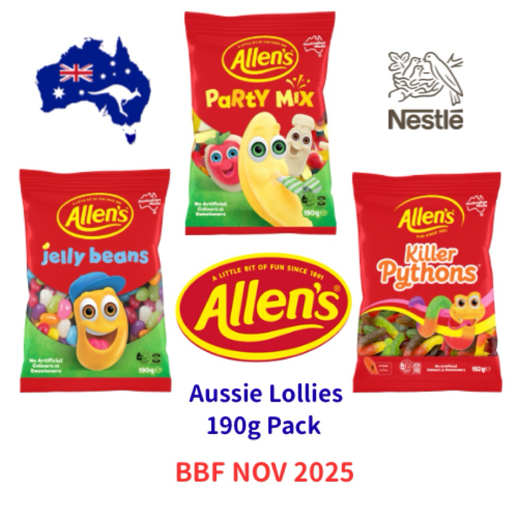Australia Allen’s 🇦🇺 Party Mix / Jelly Beans / Killer Pythons 190g (BBF NOV 2025)