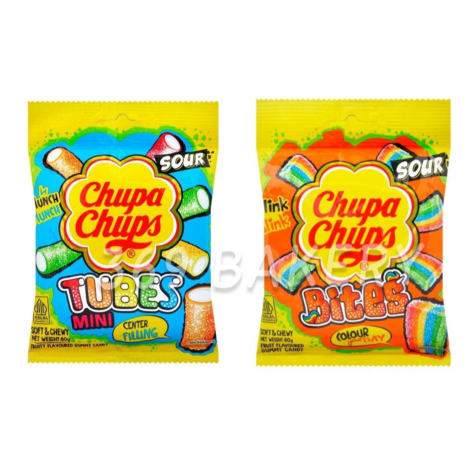 Chupa Chups Tubes Mini Sour จูปา จุ๊ปส์ เยลลี่ ผลไม้รวม รสเปรี้ยว 80g