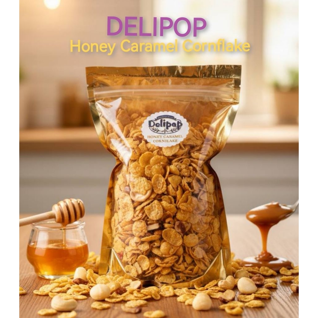 คอร์นเฟลกคาราเมลน้ำผึ้งขนาด 450กรัม/ โกโก้ครันชี่คาราเมลขนาด370 กรัม รสชาติเข้มข้น CFXL