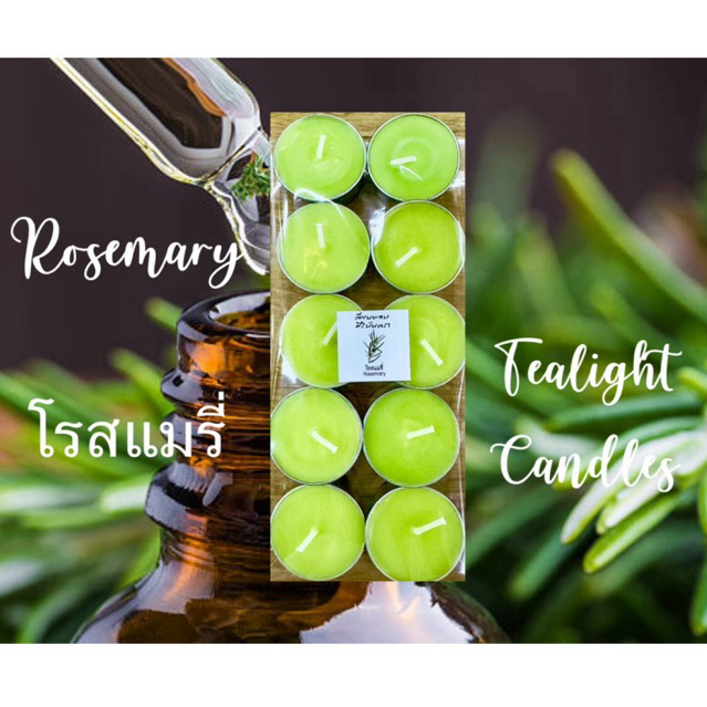 เทียนทีไลท์ เทียนหอม กลิ่นโรสแมรี่ RosemaryCandles พรีเมี่ยมเกรด**ราคาต่อ 1 แพค***
