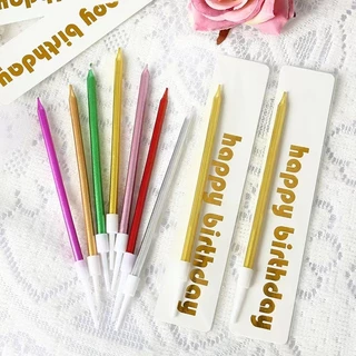 🔥พร้อมส่ง🔥เทียนวันเกิด เทียนดินสอเคลือบมุก เทียนวันเกิดแท่งเดียวสไตล์เกาหลี เทียนปักเค้ก เทียนหลากสี