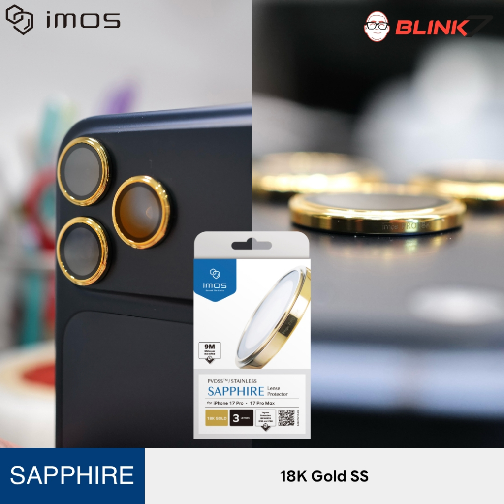 กระจกกันเลนส์กล้อง iMos Sapphire iPhone 17 Pro | 17 Pro Max ของแท้ ติดง่าย รูปที่ 5