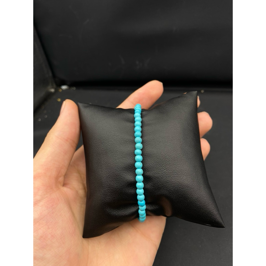 beautiful natural turquoise 4 mm beads bracelet