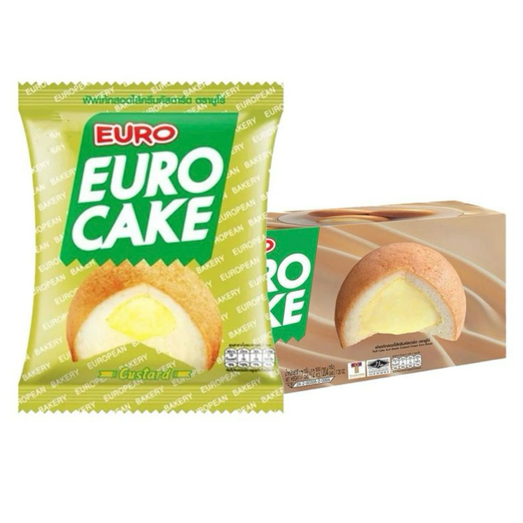 🚗delivery ยูโร่ คัสตาร์ดเค้ก 17 กรัม*12ชิ้น euro cake