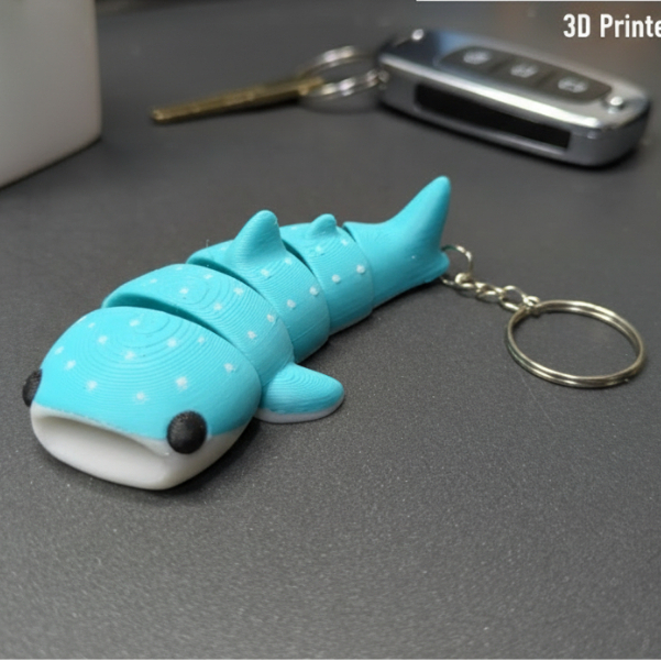 พวงกุญแจ ฉลามวาฬ ขยับได้ Whale Shark Keychain Flexi