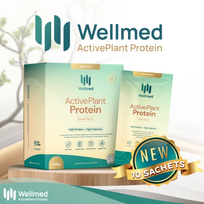 โปรตีนสูตรใหม่อัพเกรด Wellmed Protein โปรตีนพืชสูตรคุณหมอ Active plant protein medese