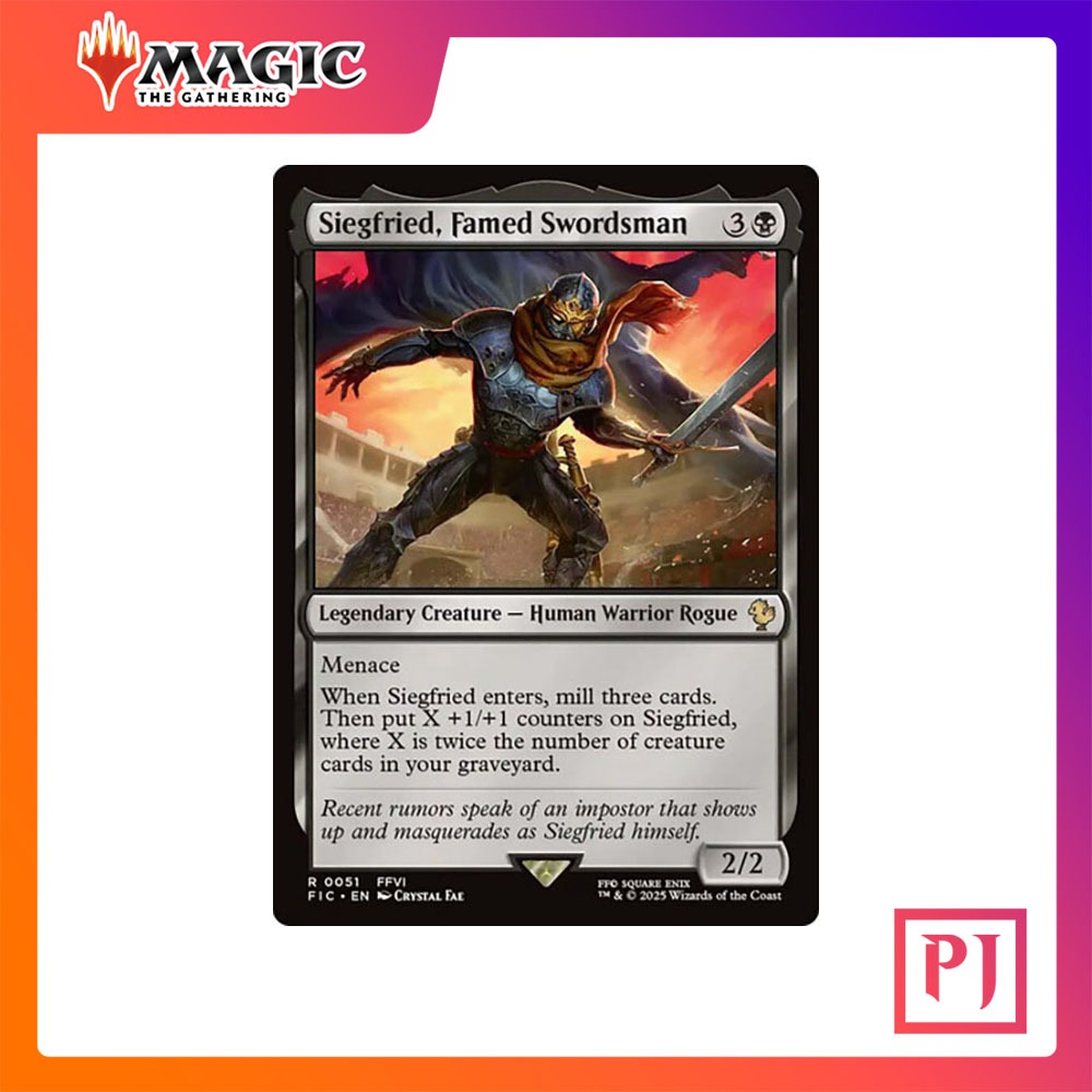 [MTG] Siegfried, Famed Swordsman [FIC] [BLACK] [RARE] [NORMAL] [ENG] (การ์ดเมจิค / Magic the Gatheri