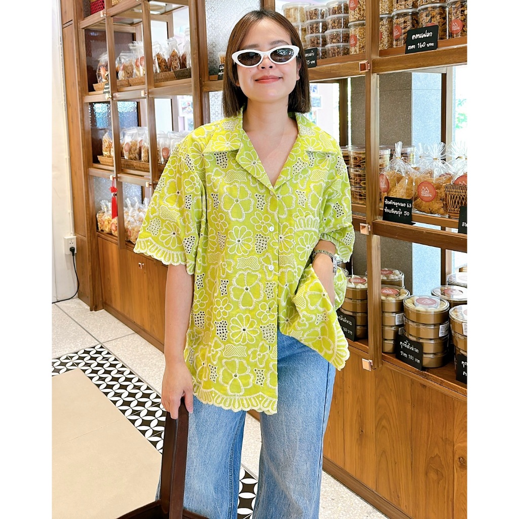 AMCORNER🌸🌸Ammie lace hawaii 🌸🌸 ผ้าcotton เสื้อลูกไม้ ลายฉลุเกรดพรีเมี่ยม งานดี ทรงดี