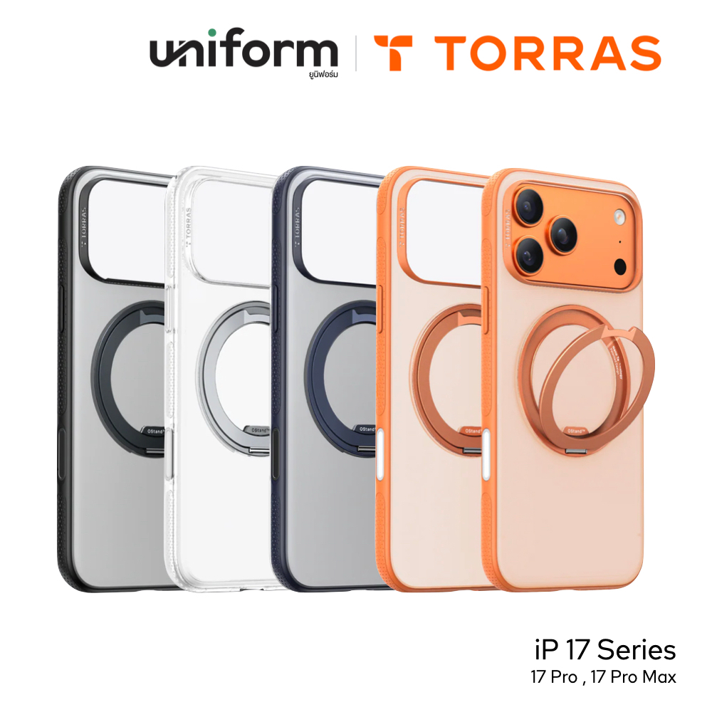 TORRAS เคสกันกระแทก Ostand R Fitness Series ใช้สำหรับ iPhone 17 Pro / 17 Pro Max ขาตั้งหมุนได้ 360