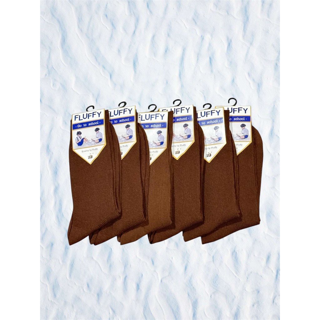 ถุงเท้านักเรียนแบบข้อยาวถูกระเบียบมีสีขาวล้วนกับสีน้ำตาลสำหรับเด็กผู้หญิงผู้ชายแพ็คมี12คู่มีไซส์5x7 7x9 9x12 - รูปที่ 7