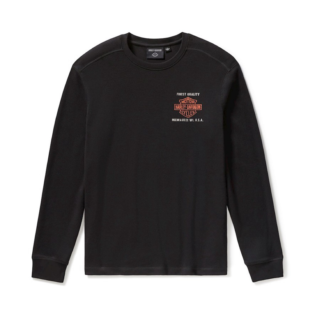 New เสื้อแขนยาว Harley-Davidson Men's Parts & Service Longsleeve Thermal Black 96724-25VM