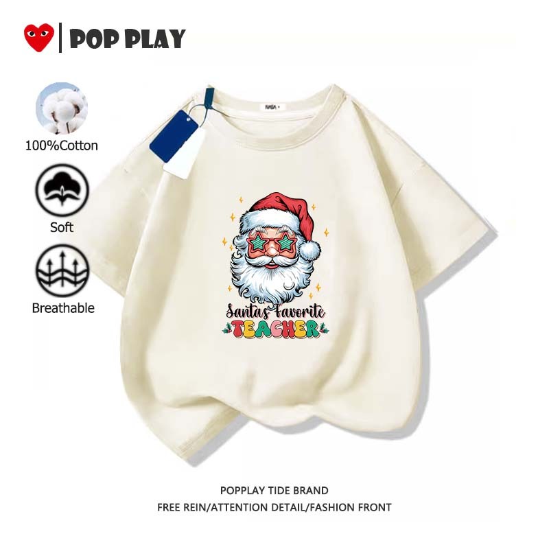 เสื้อยืดเด็ก ใส่สบาย ไม่หด น่ารัก Merry Christmas สุขสันต์วันคริสต์มาส อายุ 3-15 ปี พร้อมส่ง