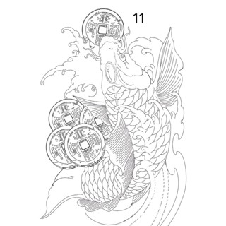 แบบลอกลายปลาคราฟ สำเร็จรูปพร้อมใช้งาน แปะลอก สัก ได้เลย ( ไม…