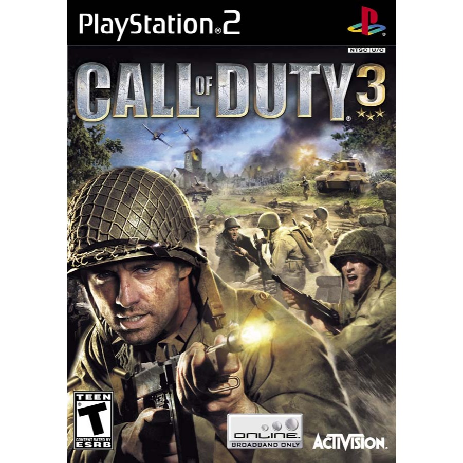 Call Of Duty 3 ps2 แผ่นไรท์ แผ่นเกมPS2 เกมเพทู แผ่นplay2 ps2