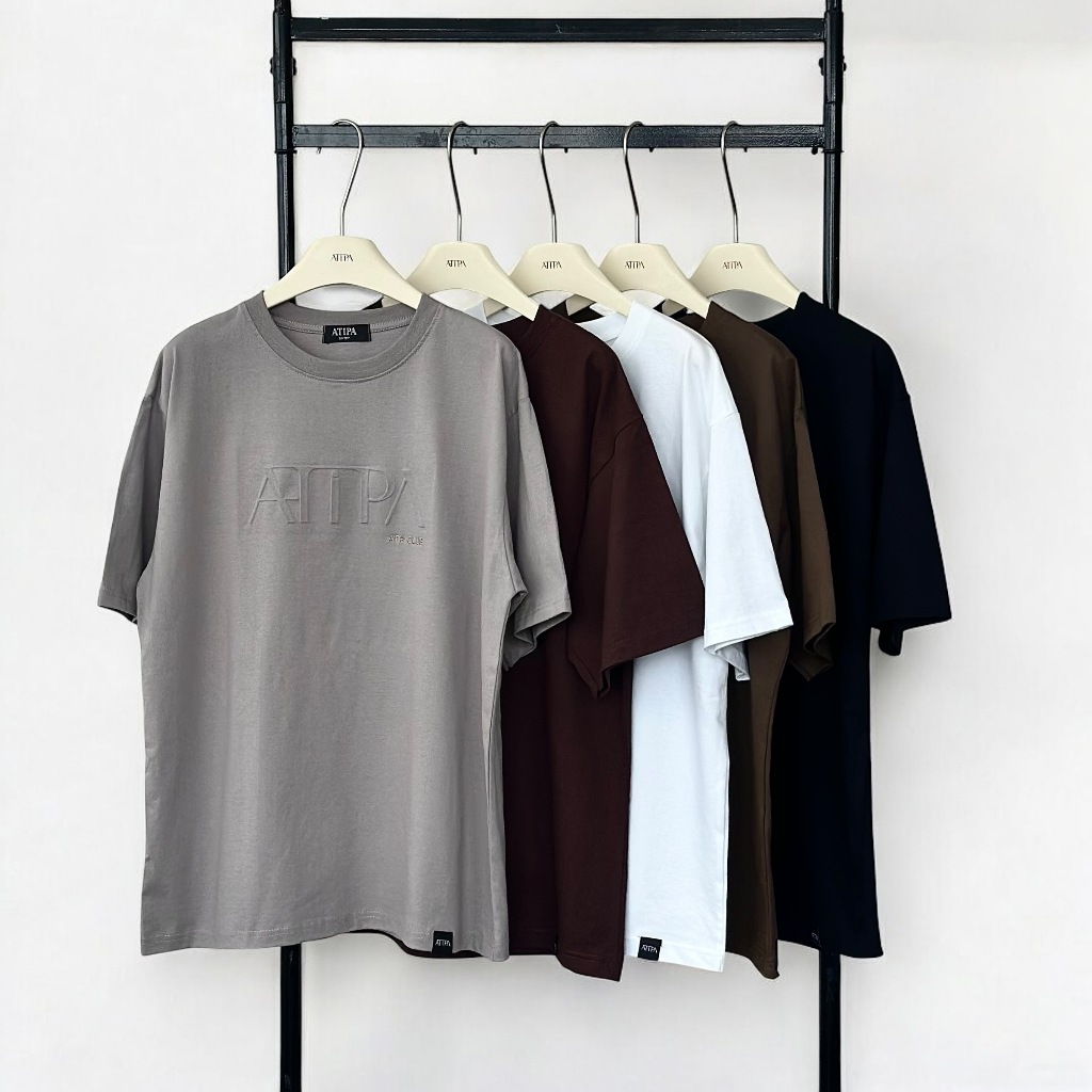 Atipashop - RELIEF PEAK OVERSIZE T-SHIRT เสื้อยืด แขนสั้น คอกลม ทรงโอเวอร์ไซส์ Unisex