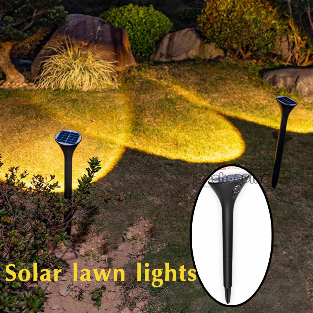 (1PCS) SL-503 ไฟเหลือง โคมไฟตกแต่ง ไฟโซล่าเซลล์ ไฟปักสนาม Solar LAWN light 1 LED ไฟทางเดิน