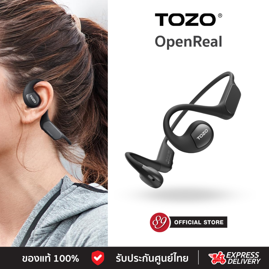 🇹🇭ประกันศูนย์ไทย TOZO OpenReal หูฟังบลูทูธ หูฟังไร้สาย หูฟังออกกำลังกาย Open-ear Design BT5.3
