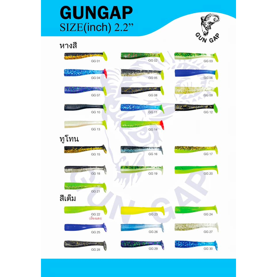 ปลายาง Gungap ขนาด 2.2 นิ้ว 2.5 นิ้ว ทรงกลม หางโบก กันแก๊ป ปลายางทรงซีแมน
