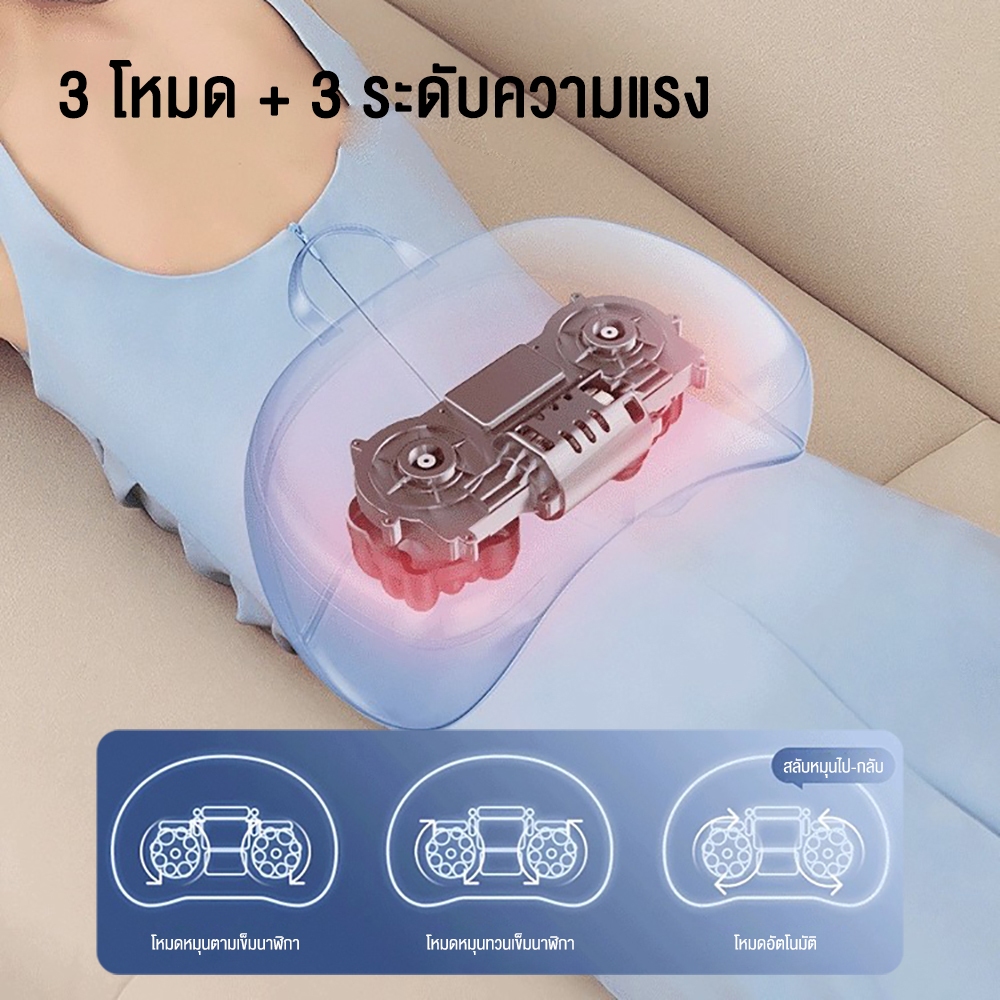 Srabuy หมอนนวดไฟฟ้า มการนวดแบบ 3D สองทิศทาง ประคบร้อนพร้อ ไร้สายเครื่องนวดคอบ่า เบาะนวดอเนกประสงค์ - รูปที่ 4