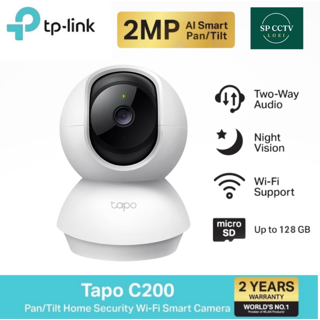 Tapo C200 Tapo C200 กล้องวงจรปิดไร้สาย ล้องวงจรปิดไวไฟ ดูการใช้งานได้ผ่าน App ประกัน 2 ปี