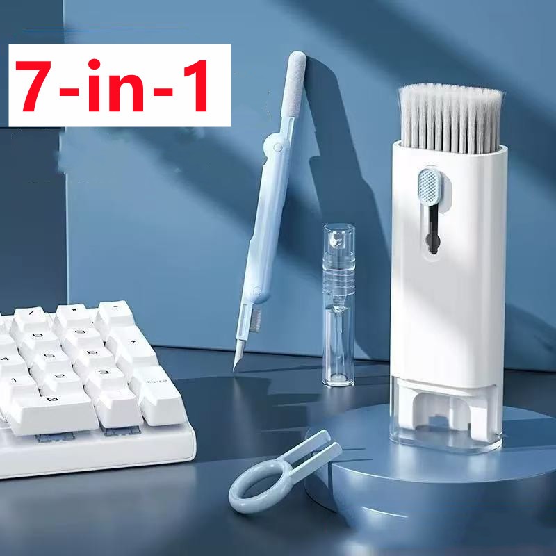 ปากกาทำความสะอาดกล้องหูฟังชุดแปรงแต่งหน้าน้ำยาทำความสะอาดคีย์บอร์ดคอมพิวเตอร์7in1สำหรับอุปกรณ์ทำความสะอาดคีย์บอร์ด