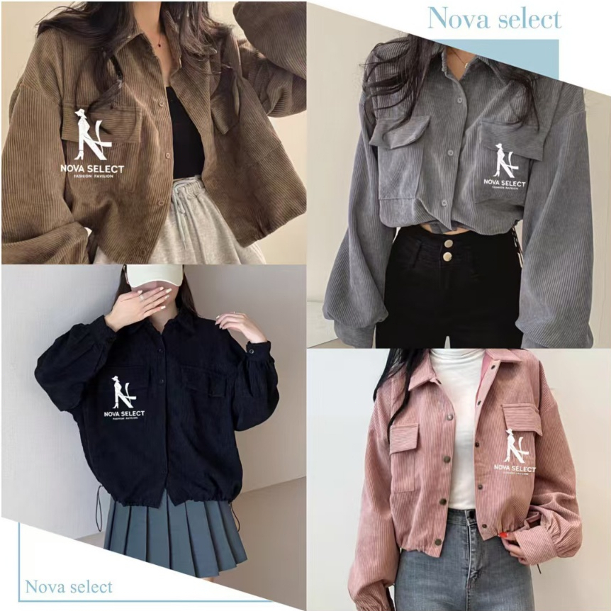 เสื้อแจ็กเก็ต แขนยาว ผ้าลูกฟูก ทรงหลวม ขนาดใหญ่ สไตล์เกาหลี แฟชั่นฤดูใบไม้ร่วง สําหรับผู้หญิง 2024 Clothing Women