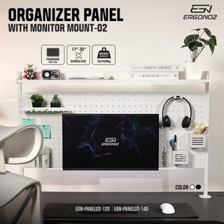 ERGONOZ PANEL02 PEGBOARD DIY ชั้นวางของติดโต๊ะ 2 ขนาด 120 และ 140 cm.