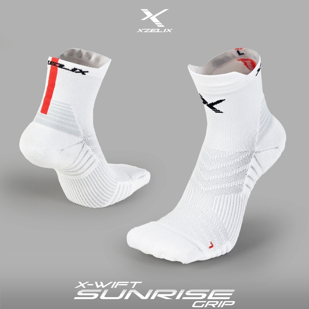 XZELIX | X-Wift GRIP - Sunrise Edition, Performance Low Cut Sock (ถุงเท้ากีฬา กันลื่น-ข้อสั้น)