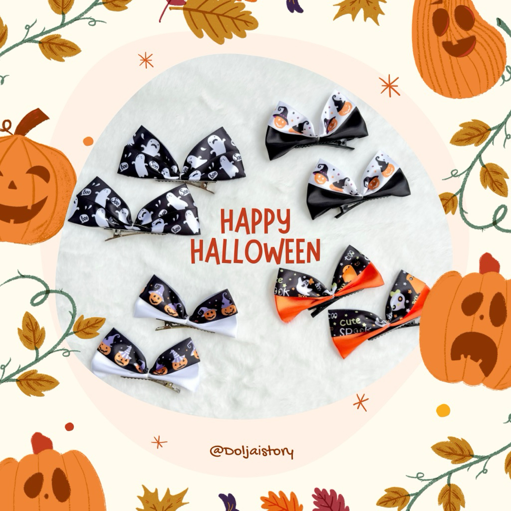 Hello !! 🎃HALLOWEEN🎃 กิ๊บโบว์ติดผมเทศกาลฮาโลวีน ติดผมน้องฟักทอง น้องแคสเปอร์ ตกแต่งผม